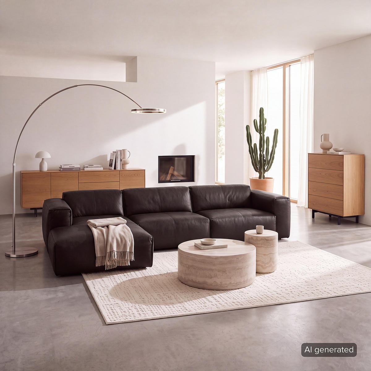 3-SITZER ECKSOFA mit Longchair - Dunkelbraun/Schwarz, Leder/Kunststoff (317/173cm) - home24