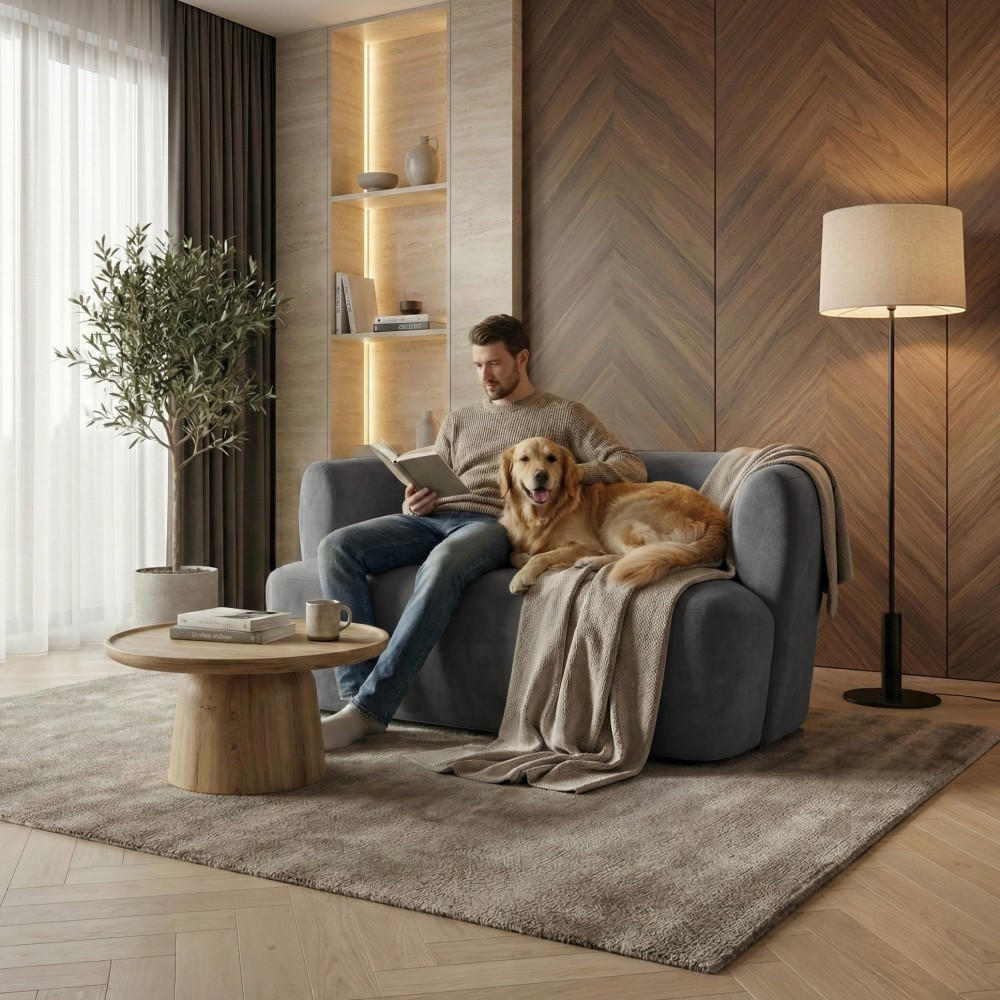 Thumbnail - Beautysofa 2-Sitzer, Dunkelgrau, Textil, 150x68x72 cm, Wohnzimmer, Sofas & Couches, Sofas, 2-Sitzer Sofas