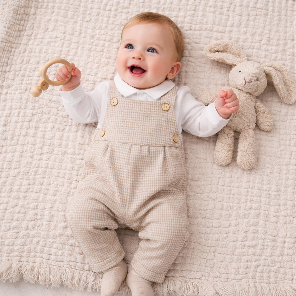 MUSSELINDECKE Babydecke Stilltuch Einschlagdecke Säuglingsdecke Babygeschenk ab Geburt - Naturfarben, Textil (80/80cm) - nordic coast company