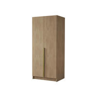 KLEIDERSCHRANK Bono I - Eichefarben/Goldfarben, Holzwerkstoff/Metall (100/215/58cm) - MIRJAN24