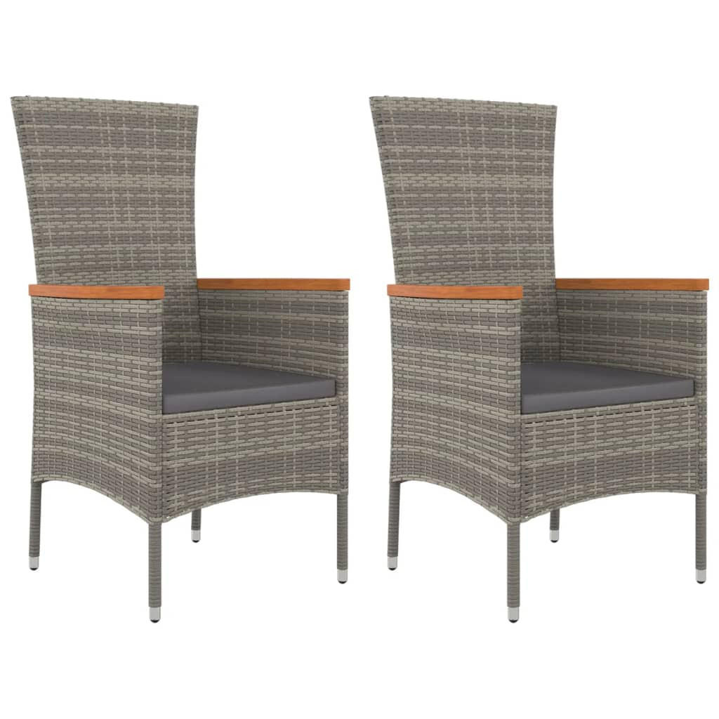 furnicato Gartenstühle Grau 60x108x58 cm