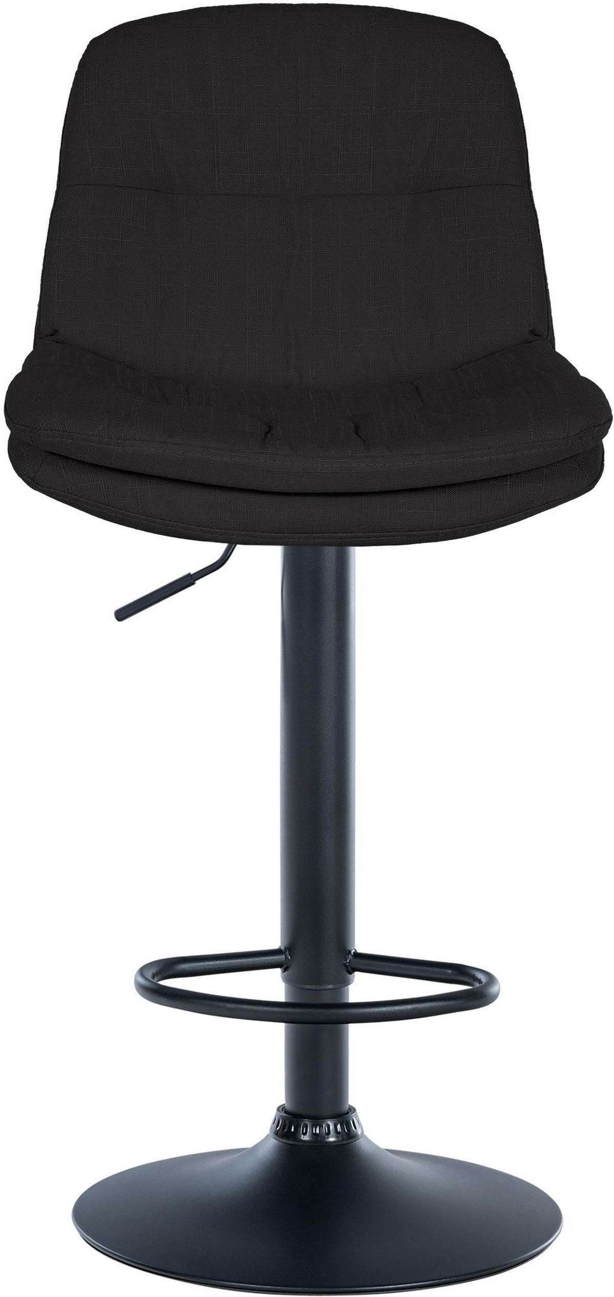 BARHOCKER Mitun Stoff Schwarz Schwarz - Schwarz, Textil/Metall (46/92/54cm) - DELUKE