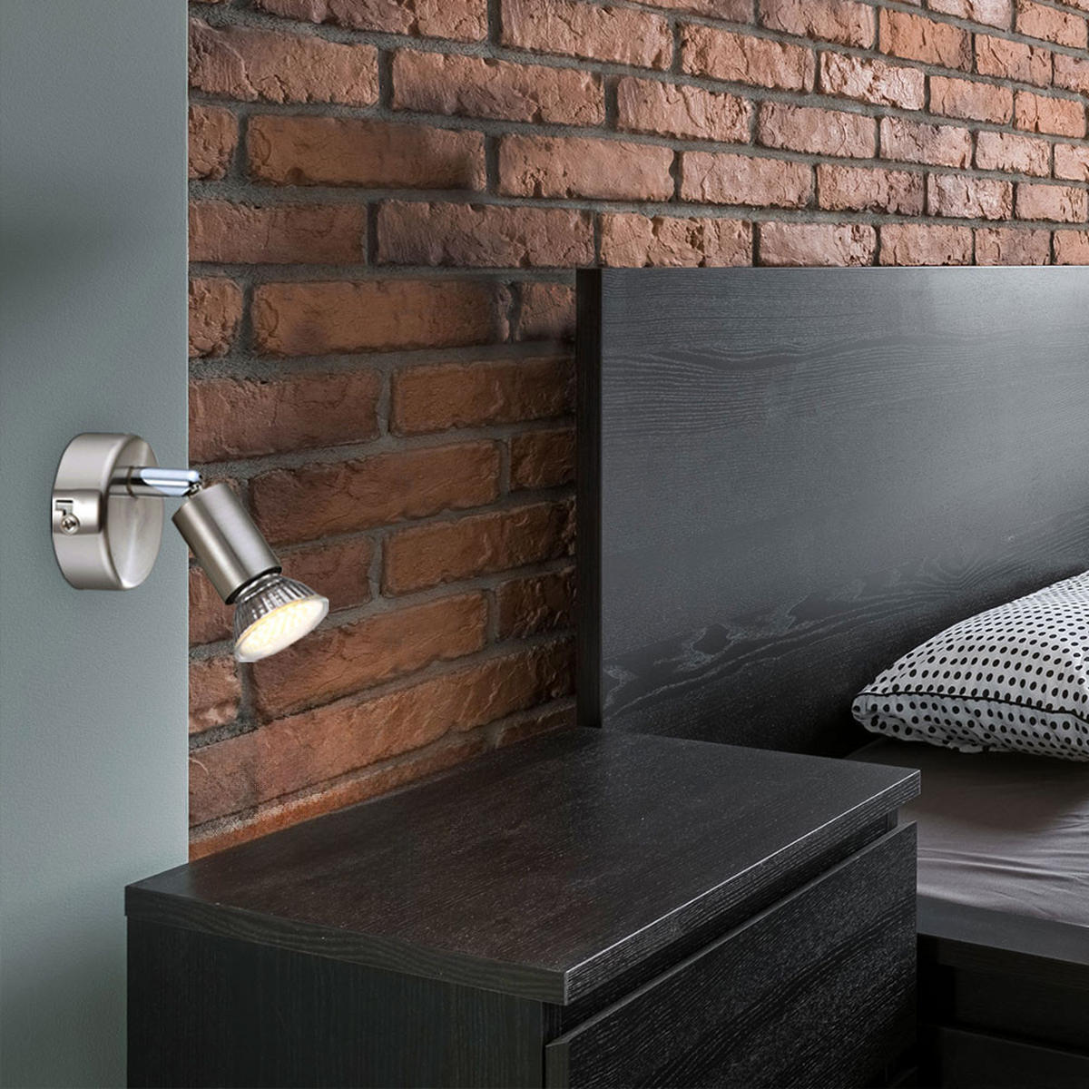 LED WANDLEUCHTE MATRIX Silber Matt Nickel - Silberfarben, Metall (7/14/14cm)