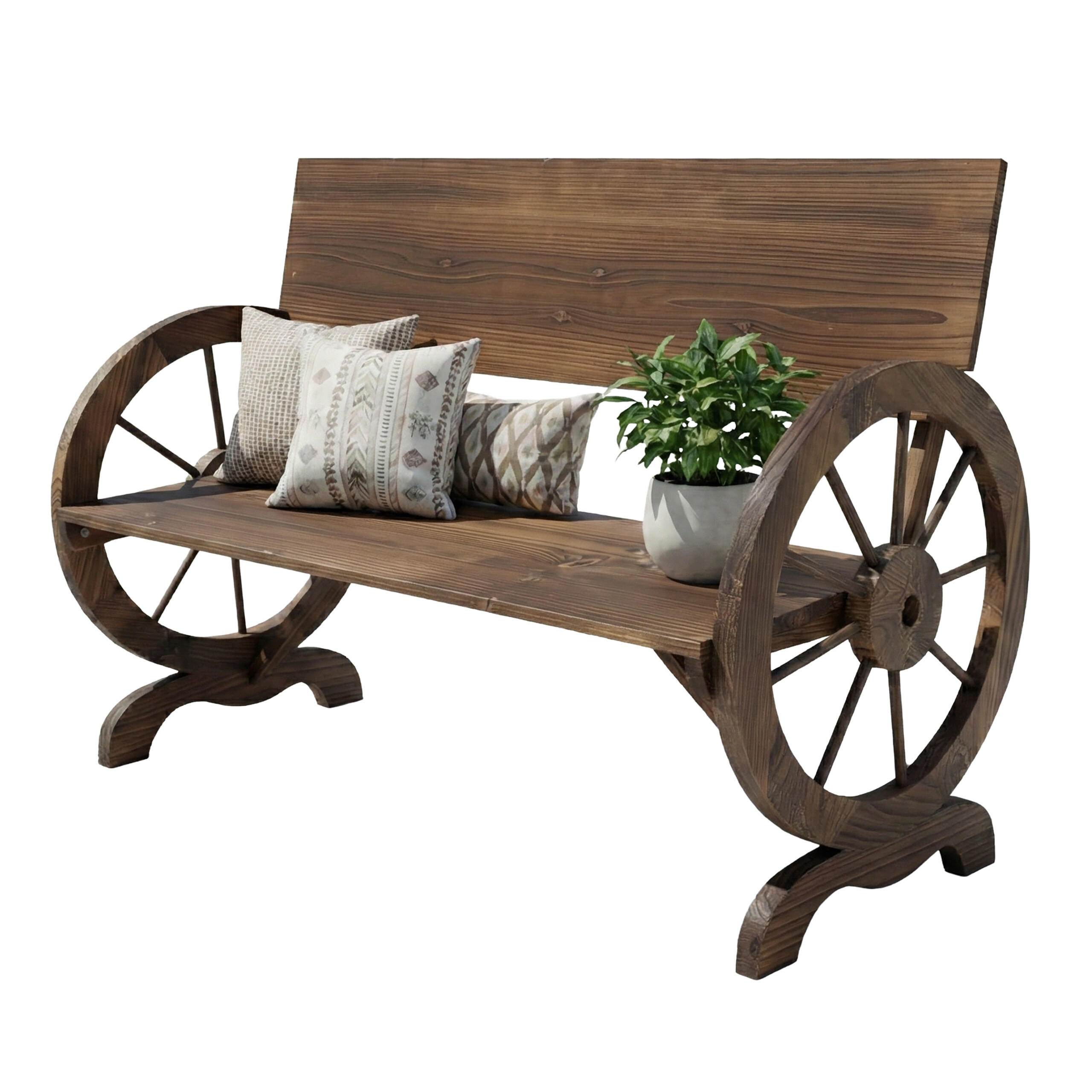GARTENBANK - Dunkelbraun, Holz (58/80/114cm) - Relaxdays