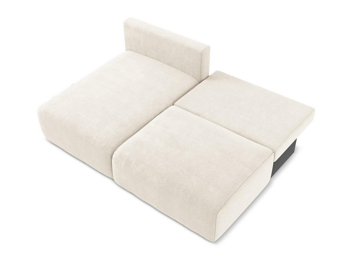 ECKSOFA mit Schlaffunktion links Chenille Stoff Beige - Beige/Creme, Kunststoff/Textil (149/210cm) - Makamii