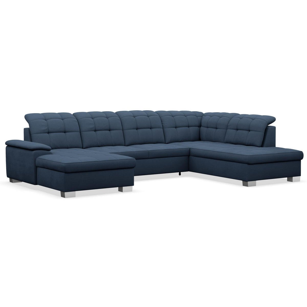 WOHNLANDSCHAFT Jamaal Marineblau linksseitig - Schwarz/Dunkelblau, Textil (330/106/212cm) - Selsey