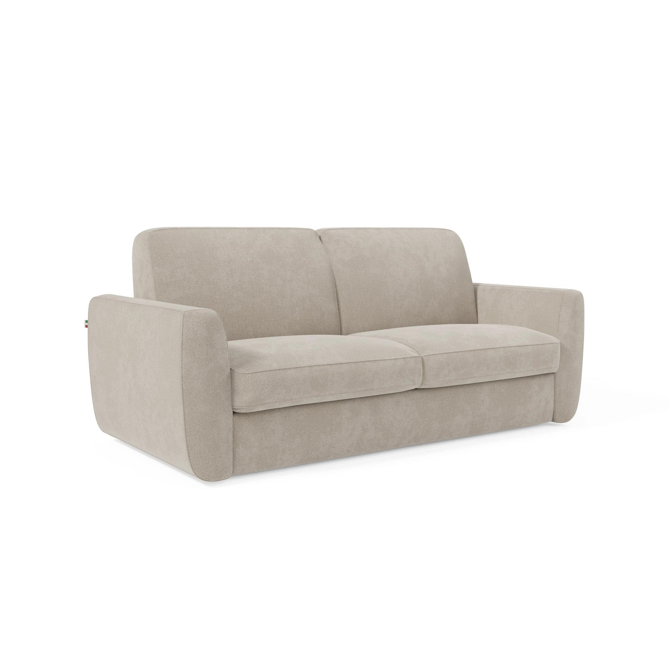 SCHLAFSOFA Leonida - Creme, Metall (222/92/98cm) - Divani.store
