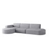 ECKSOFA Designer, Sofa L form MODENA 302 cm stoff Poso Hellgrau Links - Hellgrau, Holz (302/296cm) - Kaiser Möbel