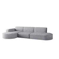 ECKSOFA Designer, Sofa L form MODENA 302 cm stoff Poso Hellgrau Links - Hellgrau, Holz (302/296cm) - Kaiser Möbel