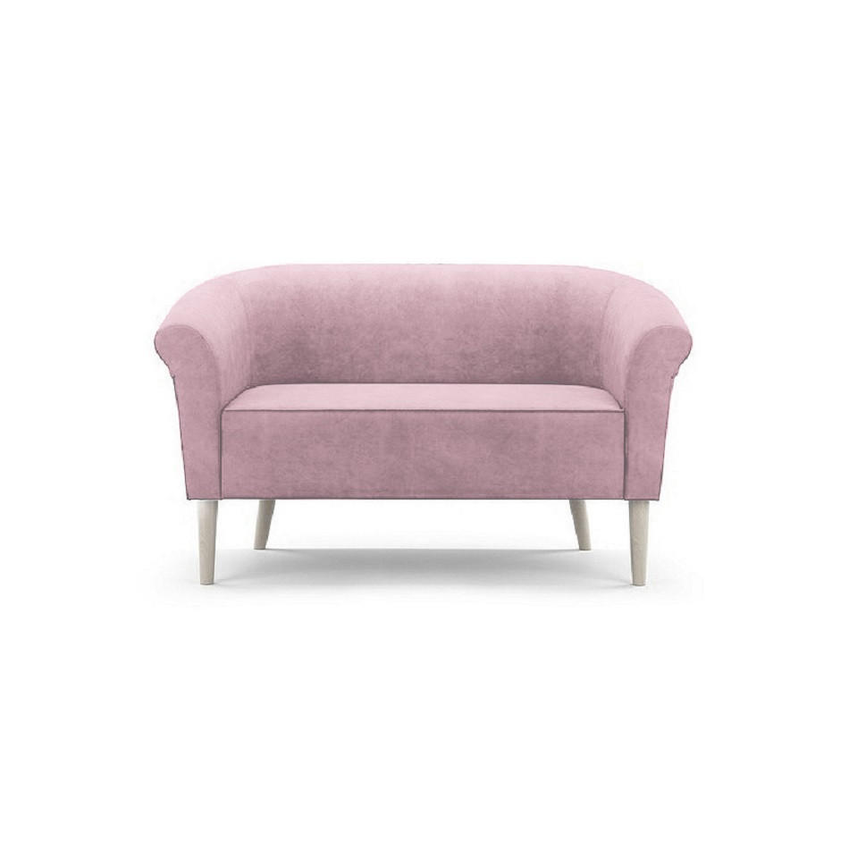 SOFA Pero Rosa, Buchenholz Beine, Sofa im skandinavischen Stil - Buchefarben/Rosa, Holzwerkstoff (132/70/57cm) - Bettso