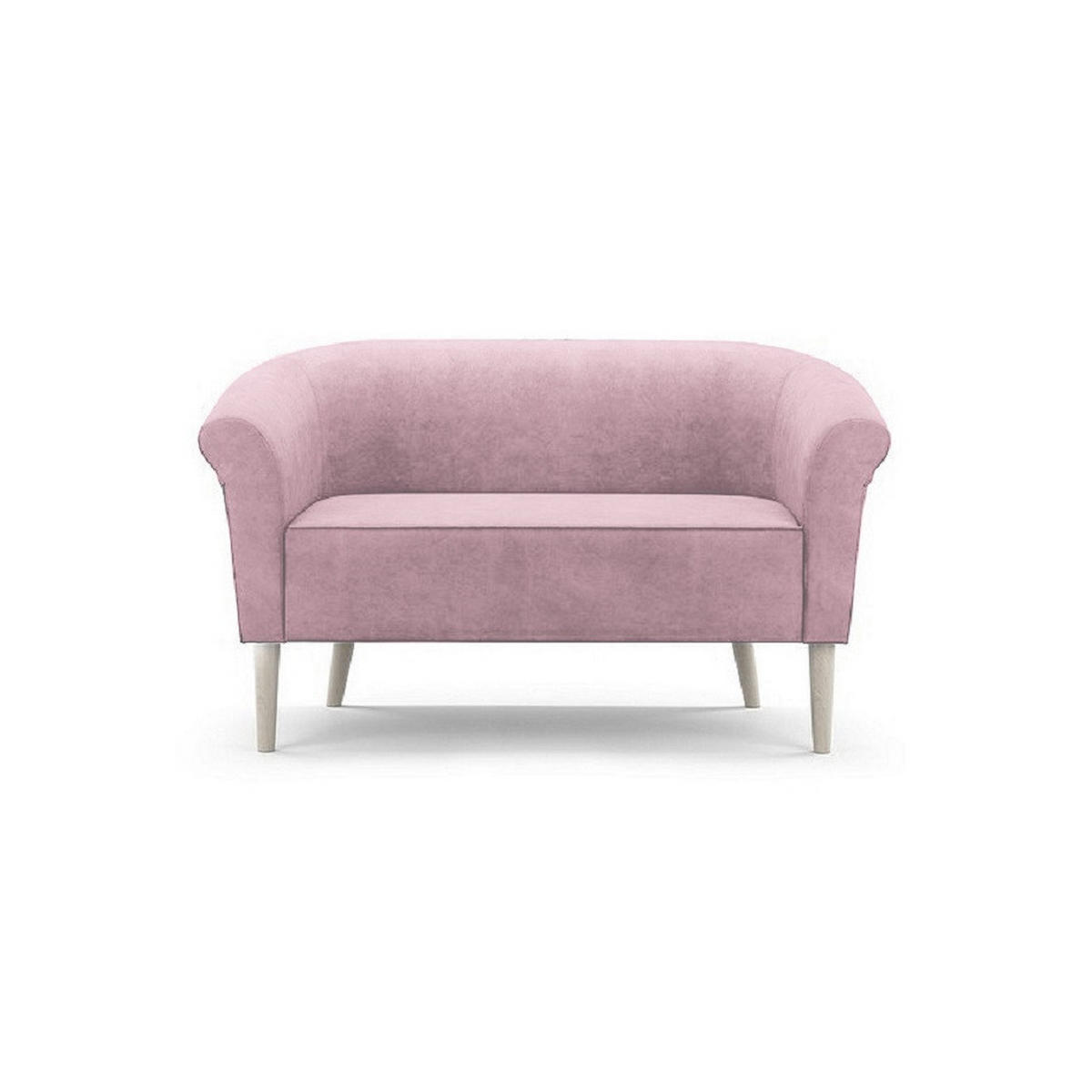 SOFA Pero Rosa, Buchenholz Beine, Sofa im skandinavischen Stil - Buchefarben/Rosa, Holzwerkstoff (132/70/57cm) - Bettso