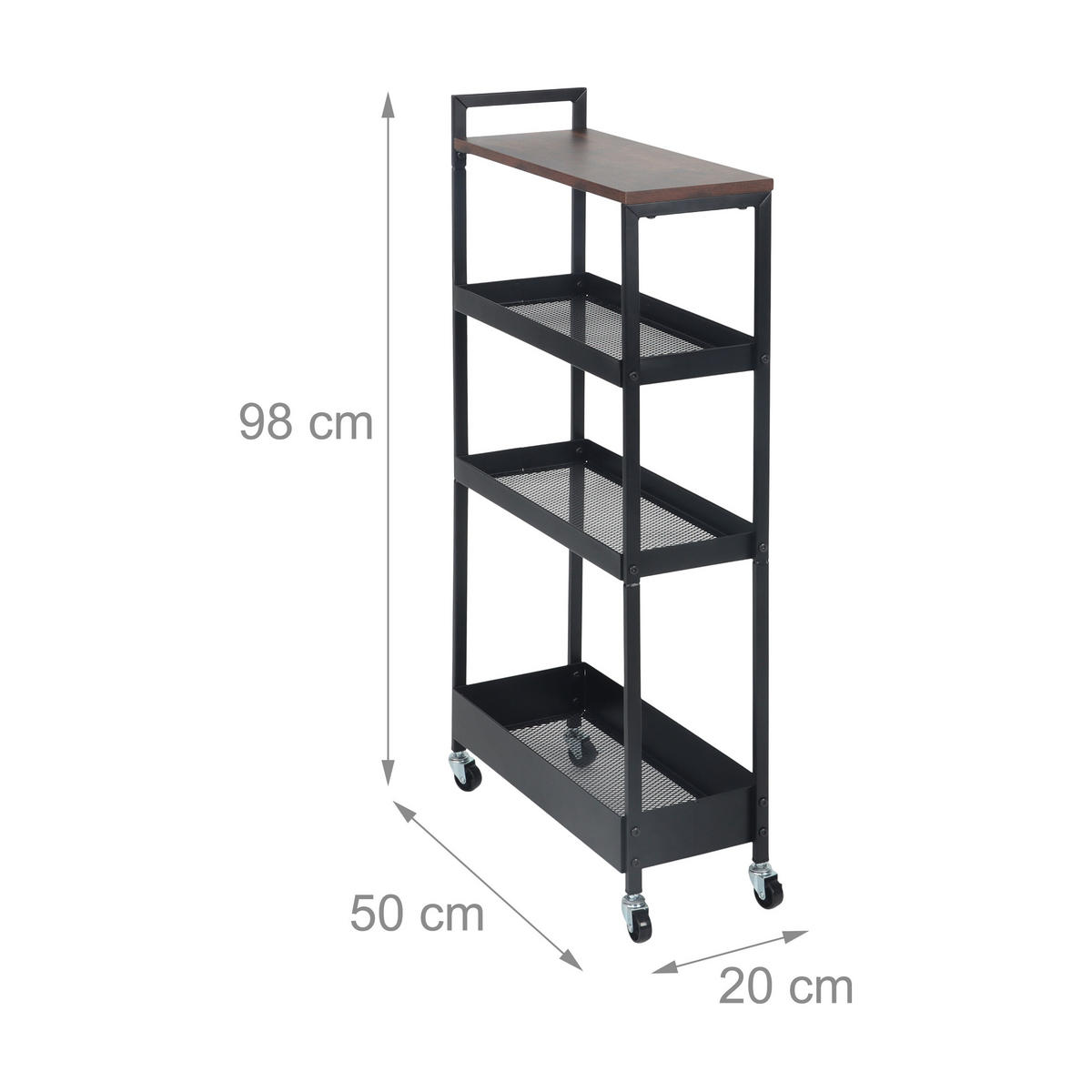 NISCHENWAGEN - Multicolor, Holzwerkstoff/Metall (20/98/50cm) - Relaxdays