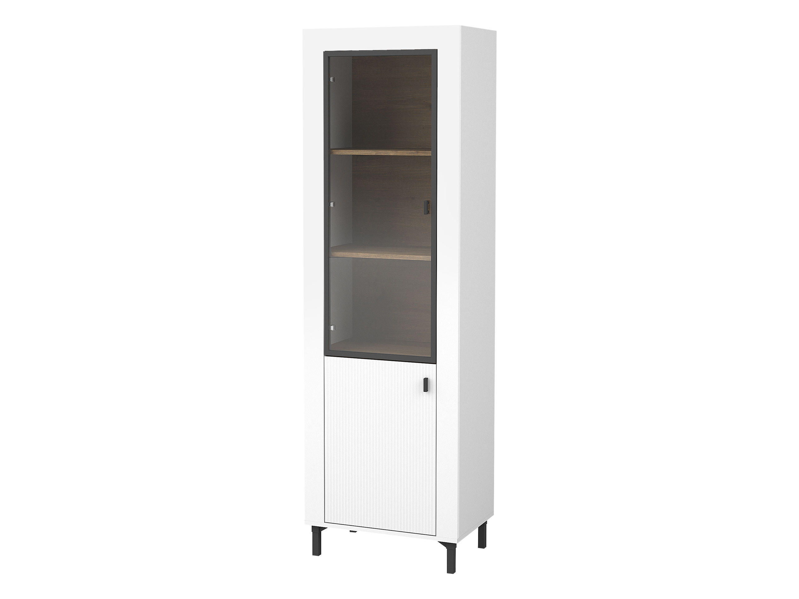 VITRINE Mossa MO03 - Schwarz/Weiß, Holzwerkstoff/Kunststoff (60/194/40cm) - MIRJAN24