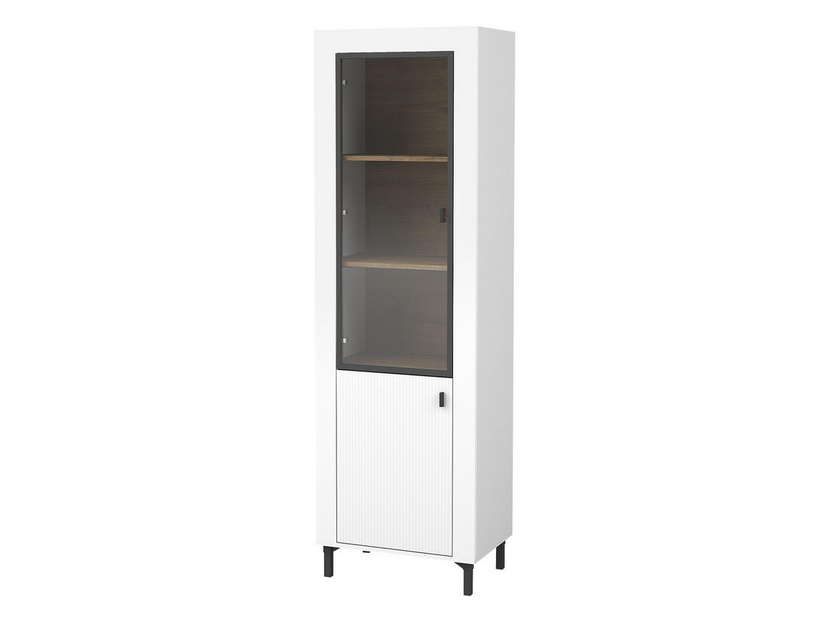 VITRINE Mossa MO03 - Schwarz/Weiß, Holzwerkstoff/Kunststoff (60/194/40cm) - MIRJAN24