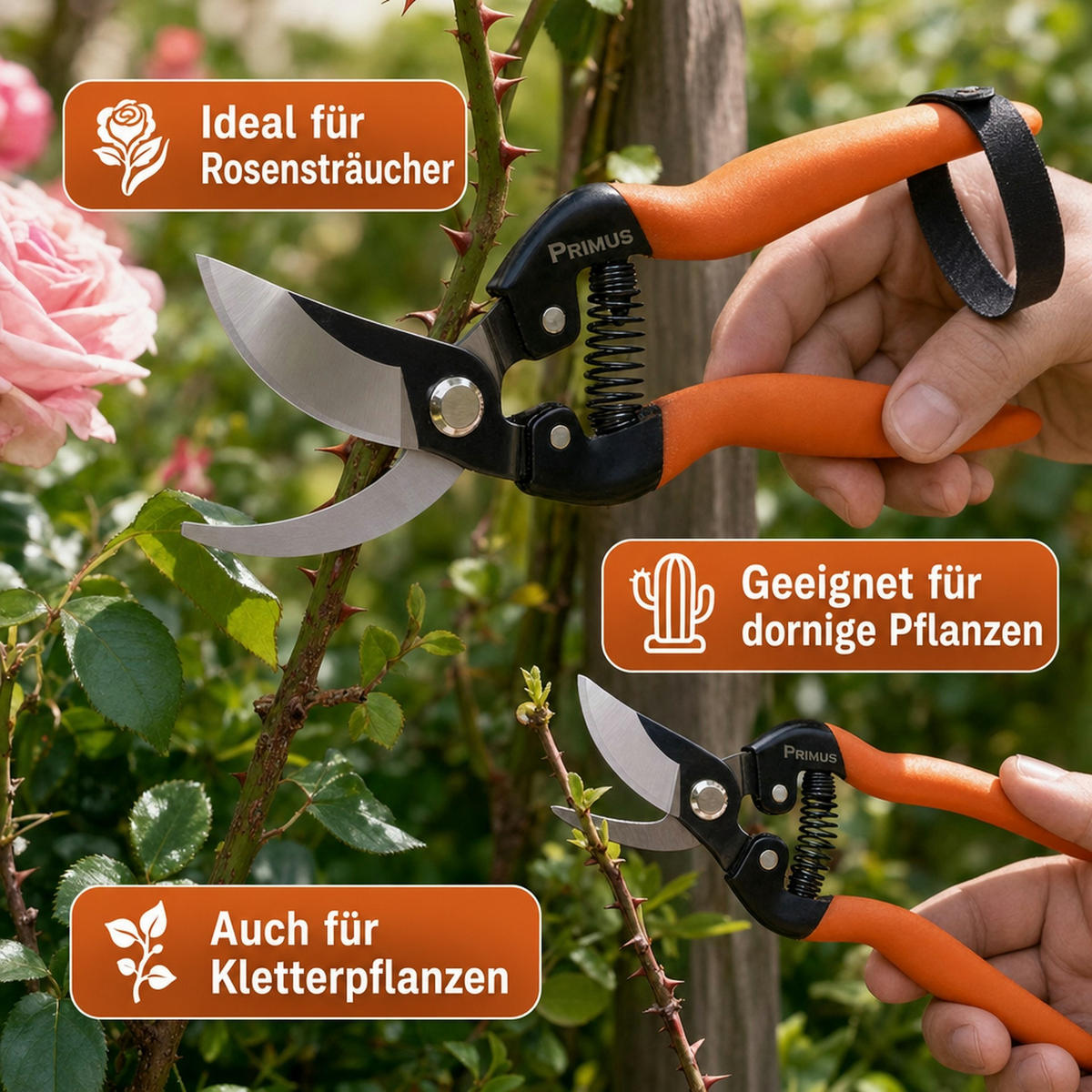 ROSENSCHEREN Set - Rosenkavalier und Rosenwunderschere - Orange, Metall (12.4/3.1/14.9cm) - Westfalia