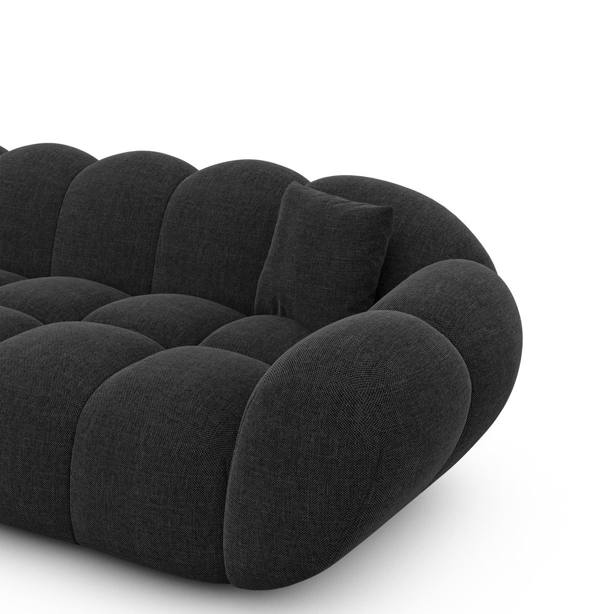 WOHNLANDSCHAFT Liva Schwarz Strukturstoff U-Form XXL Studio - Schwarz, Textil (330/70/160cm) - VAROYAL