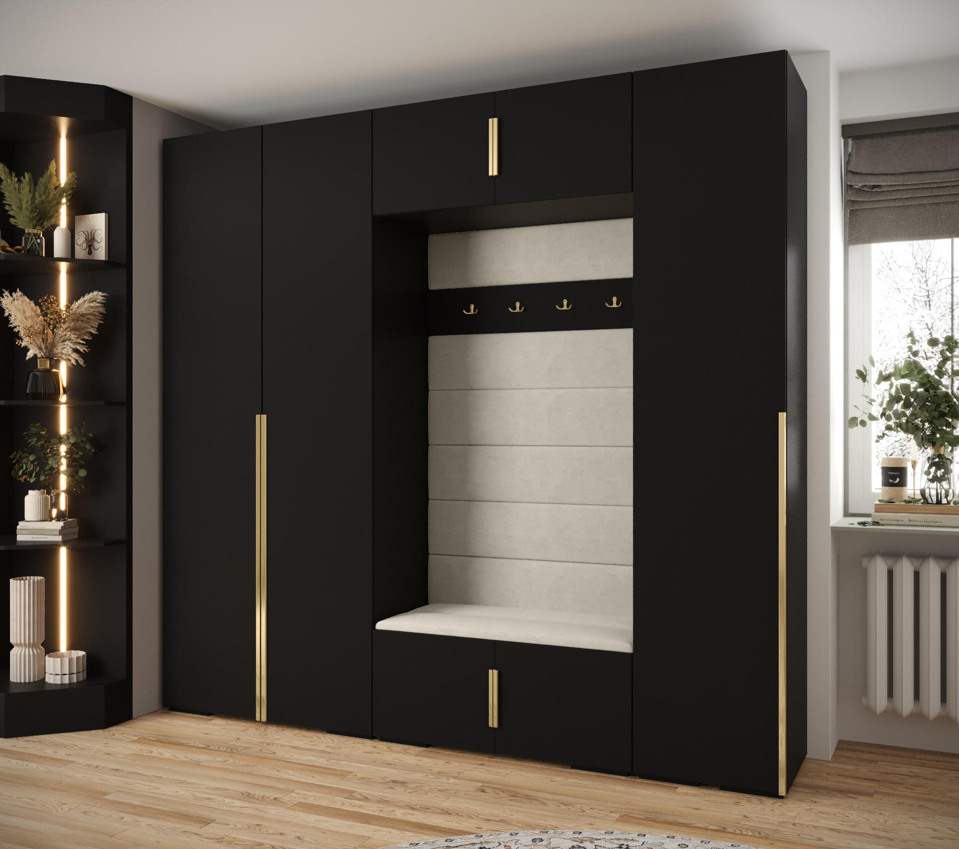 GARDEROBEN-SET 236,7/250/47 - Kaschmir/Goldfarben, Holz/Kunststoff (250/236.7/47cm) - Abiks Möbel