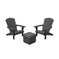 GARTENSTUHL Adirondack Troy - 2er Set mit Tisch - Grau, Kunststoff - Keter
