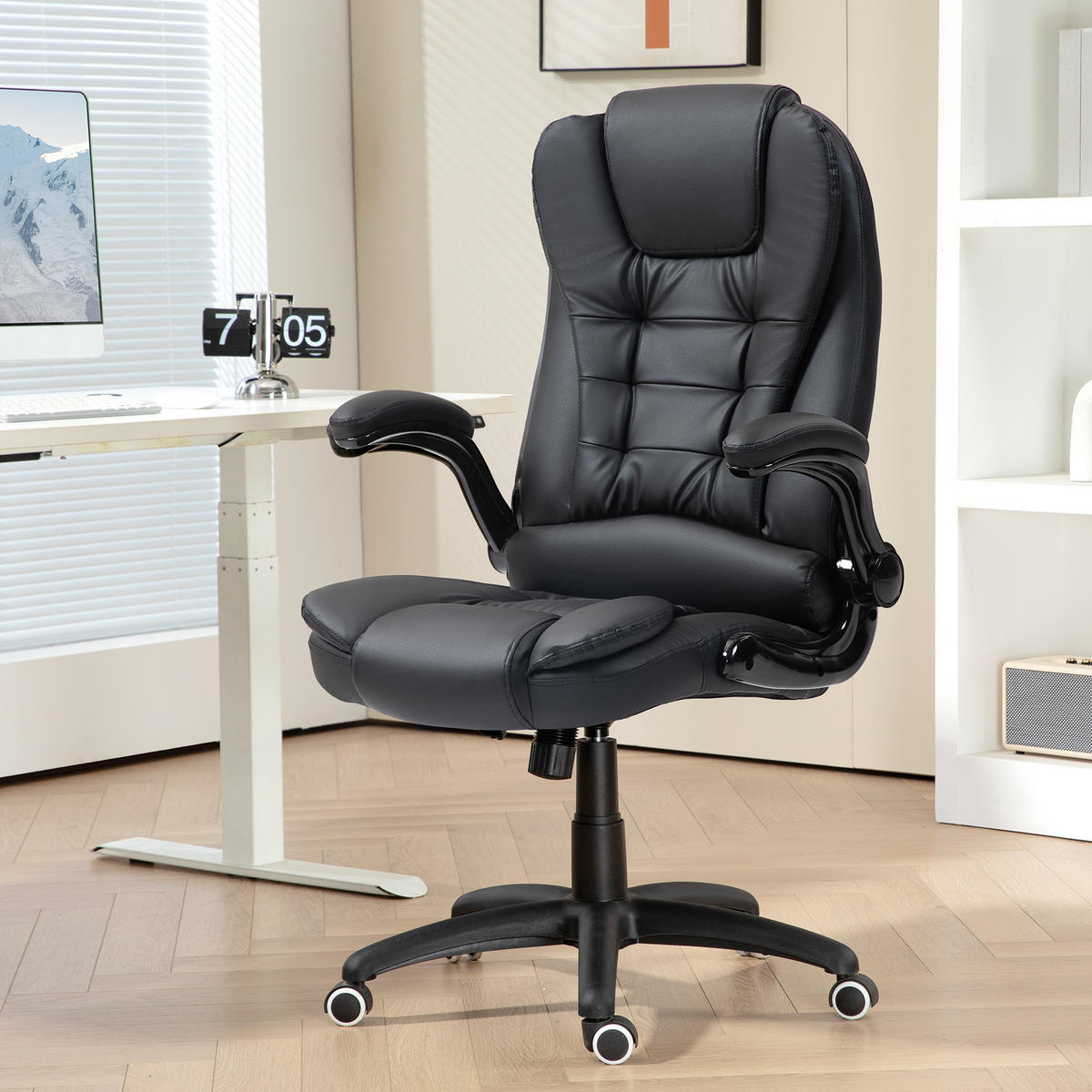 BÜROSTUHL - Schwarz, Kunststoff (69/121/60cm) - HOMCOM