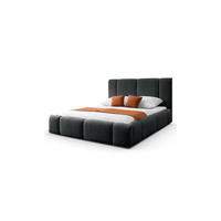 POLSTERBETT ELENA 140x200 cm Schwarz (Anthology 19), 34 Holzlatten, Kopfteil 108 cm - Schwarz, Textil (140/200cm) - Lookway