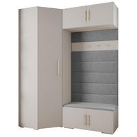 GARDEROBEN-SET 236,7/181,7/47 - Goldfarben/Weiß, Holz/Metall (181.7/236.7/47cm) - Abiks Möbel