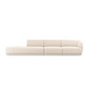 LINKES-SOFA Miley aus Chenille-Stoff leichtes beige 4 Sitzplätze - Creme, Textil (90/70/323cm) - Micadoni