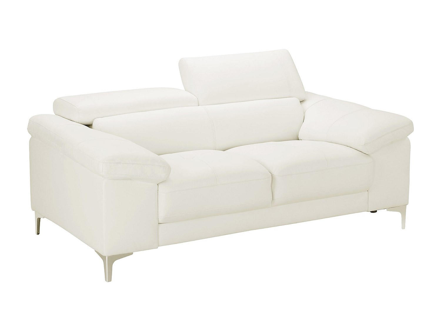 LEDERSOFA 2-Sitzer - Weiß - SOLANGE - Weiß, Leder (176/73/103cm) - Vente-Unique