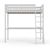 HOCHBETT STUDIO mit Lattenrost / Hochbett 90x200 - Weiß - Weiß, Holz (90/200cm) - Weber Industries