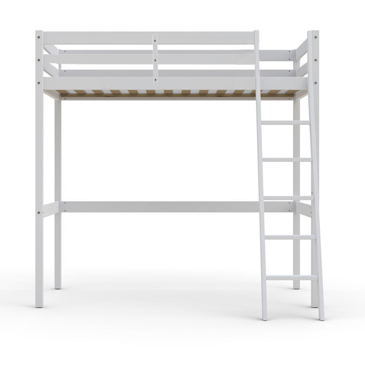 HOCHBETT STUDIO mit Lattenrost / Hochbett 90x200 - Weiß - Weiß, Holz (90/200cm) - Weber Industries