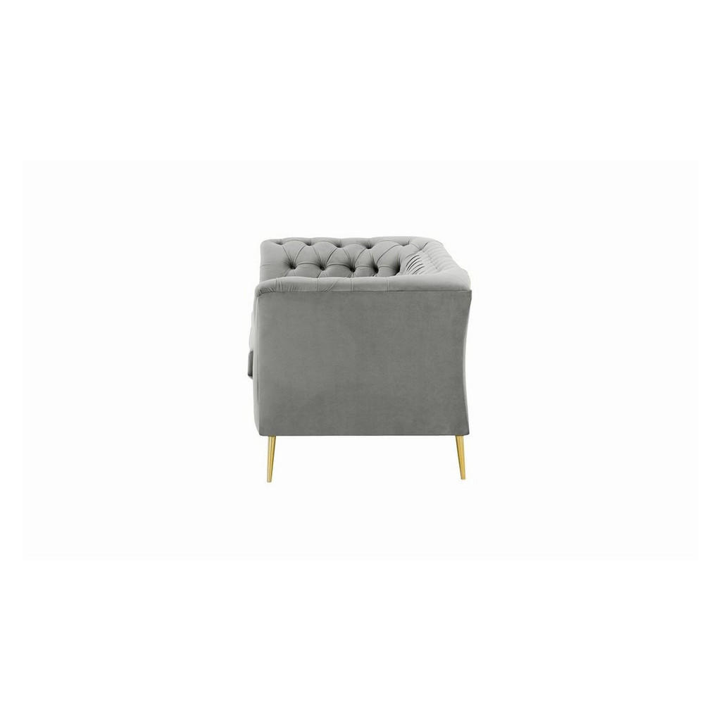Thumbnail - 2,5-Sitzer-Sofa, Hellgrau, Textil, 209x74x80 cm, Wohnzimmer, Sofas & Couches, Sofas, Chesterfield Sofas