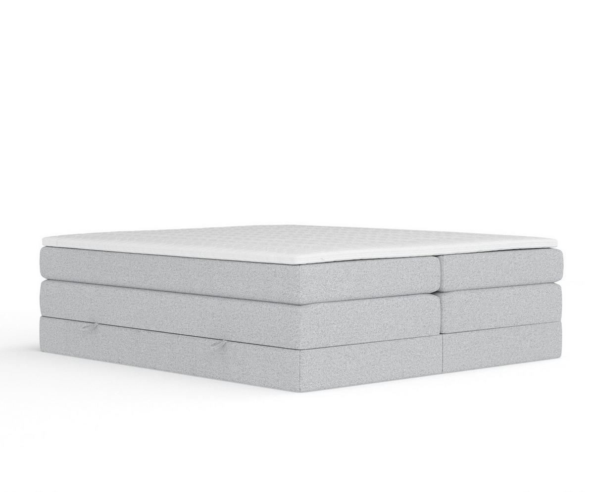 BOXSPRINGBETT Juniper Hellgrau 200/200 cm - Hellgrau/Schwarz, Holz/Holzwerkstoff (200/200cm) - Maison de Reve