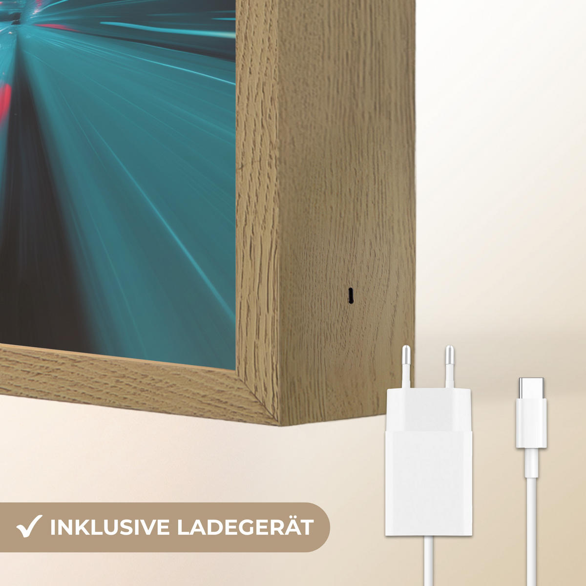 NÁSTĚNNÁ LAMPA S AKUMULÁTOREM Závodní auto - Červená - Rychlost 40x30 cm - tyrkysová, kompozitní dřevo (40/30/8cm) - OnlyWow