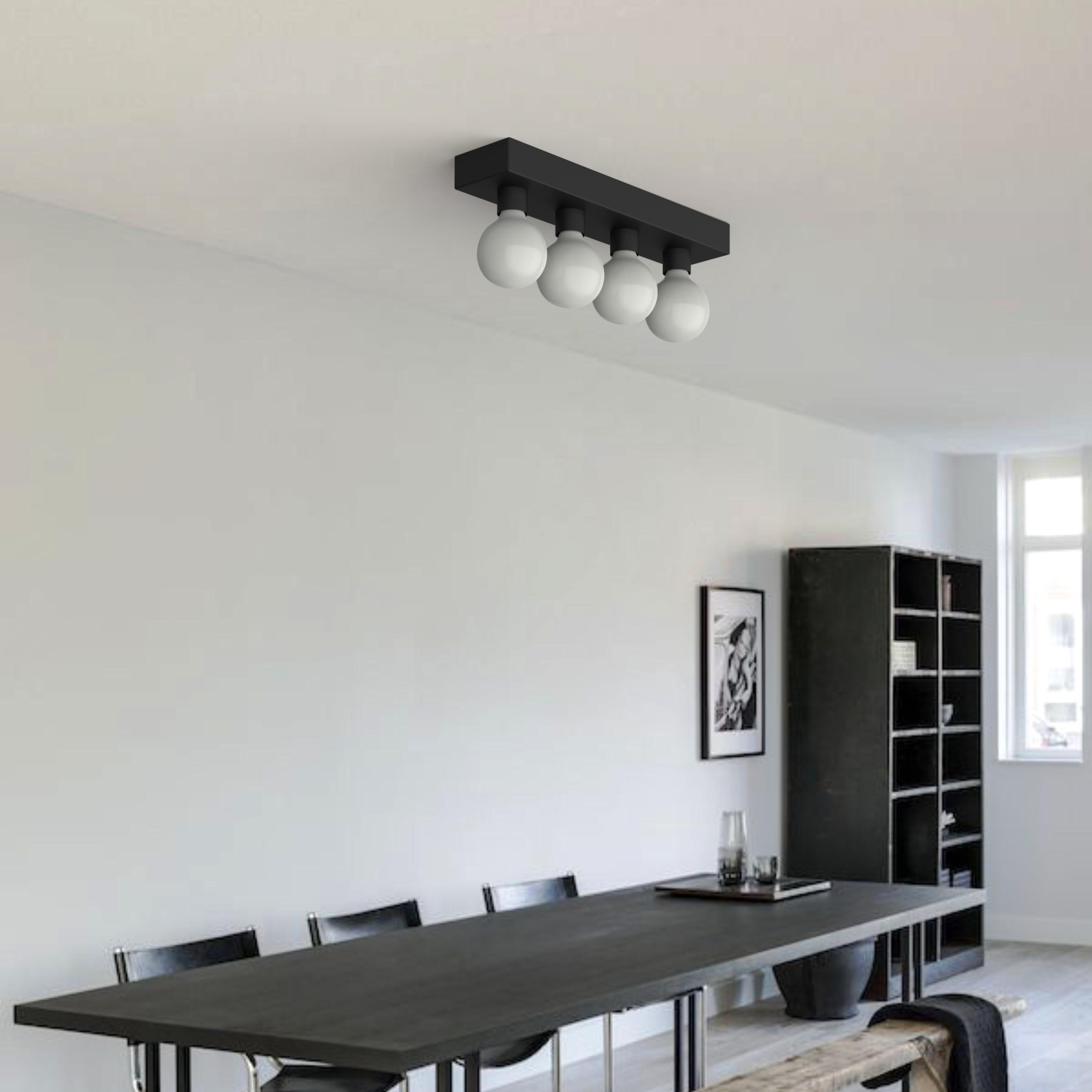 DECKENLEUCHTE - Schwarz, Metall (10/45/7.5cm) - Lumicom