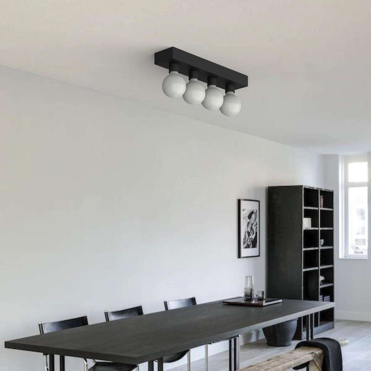 DECKENLEUCHTE - Schwarz, Metall (10/45/7.5cm) - Lumicom