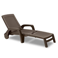 SONNENLIEGE Cancun in braun mit Rollen - Braun, Kunststoff (70/46/190cm) - BICA