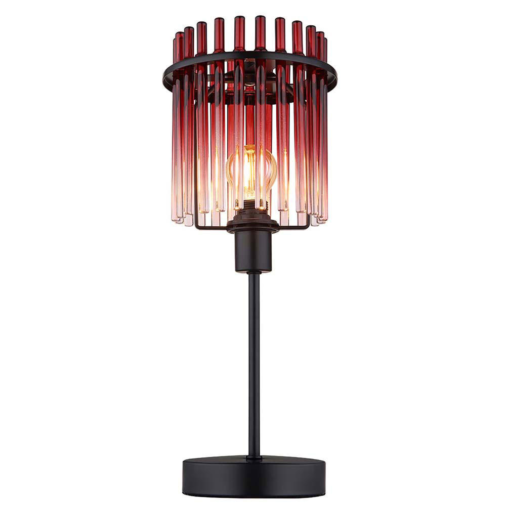 TISCHLEUCHTE Metall Glas Rot - Rot, Glas (15/15/37.5cm) - Globo Lighting