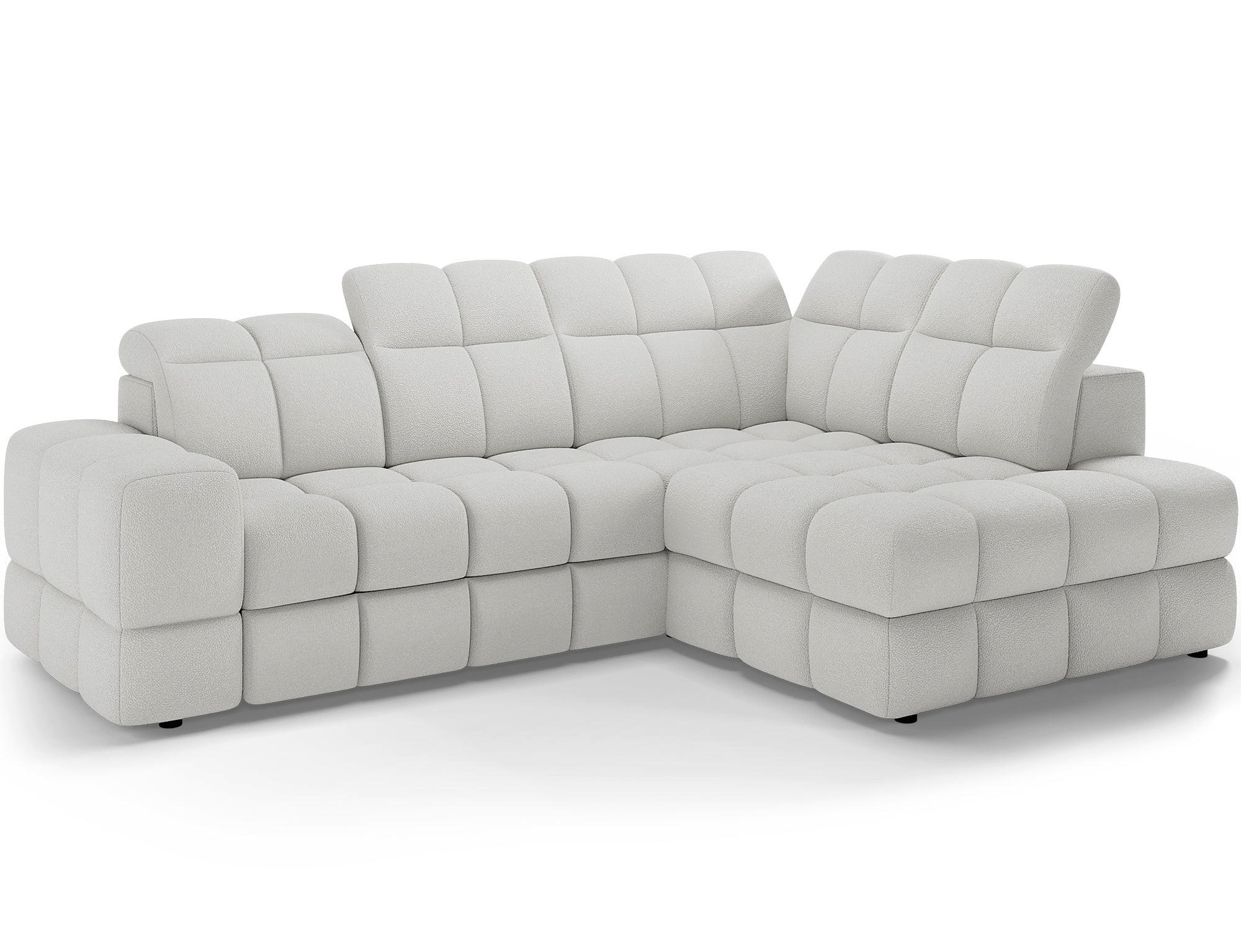 ECKSOFA Bronon mit Schlaffunktion und Bettkasten – Modernes Design, verstellbare Kopfstützen und verschiebbare Rückenlehnen - Weiß, Kunststoff (296/109cm) - Wohnideebilder
