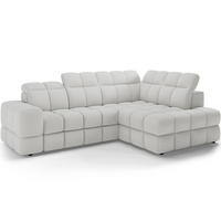 ECKSOFA Bronon mit Schlaffunktion und Bettkasten – Modernes Design, verstellbare Kopfstützen und verschiebbare Rückenlehnen - Weiß, Kunststoff (296/109cm) - Wohnideebilder