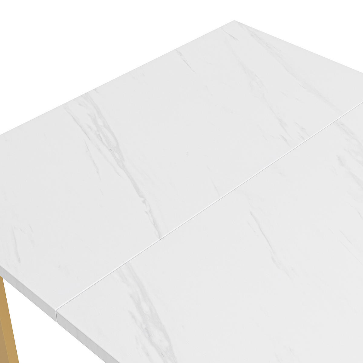 ESSTISCH Weiß und Golden 138.9/80/75 cm - Weiß, Holzwerkstoff/Metall (138.9/80/75cm) - Urban Meuble