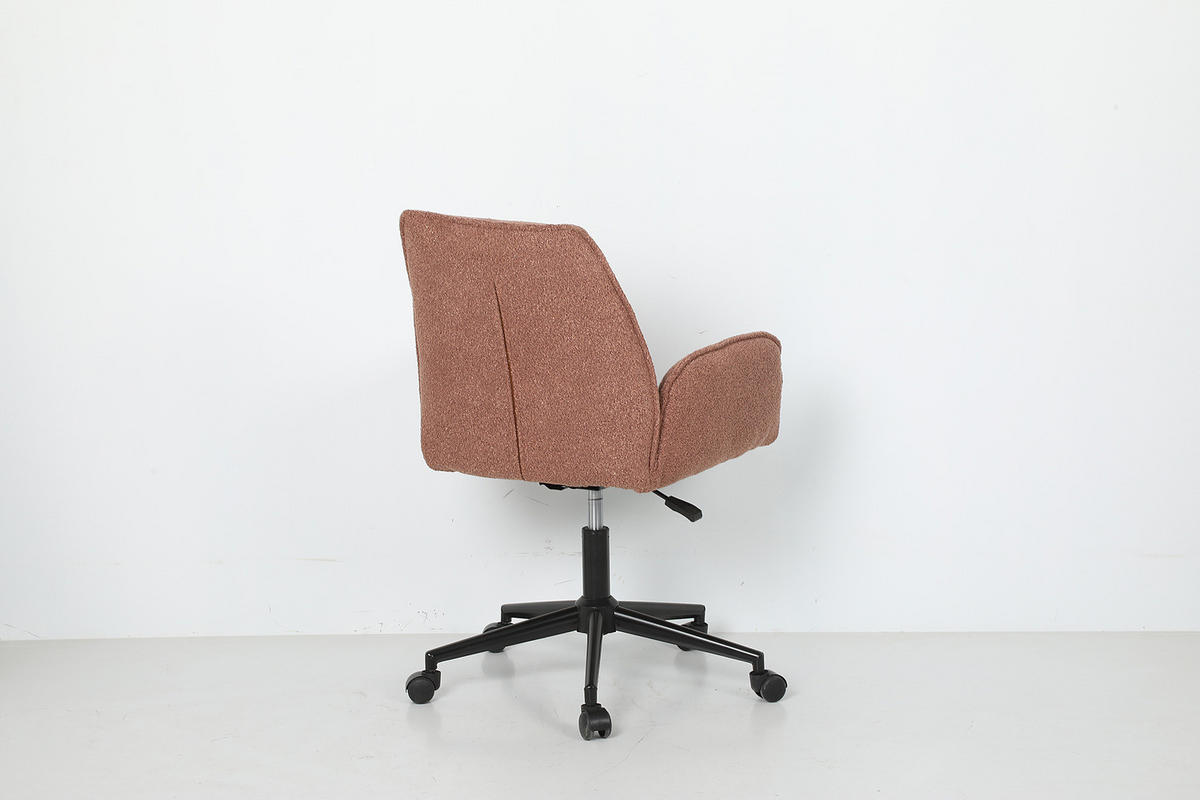 BÜRODREHSTUHL - Bouclé / Eisen - Rostfarben/Schwarz, Textil/Metall (57/81/62cm) - home24