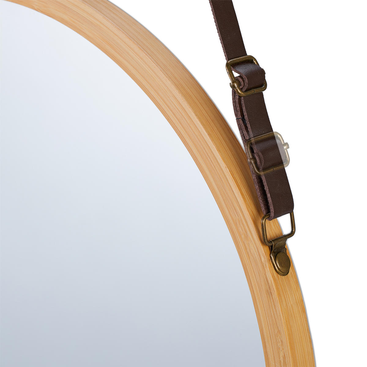 HÄNGESPIEGEL - Transparent, Glas/Holz (38/38/1.5cm) - Relaxdays