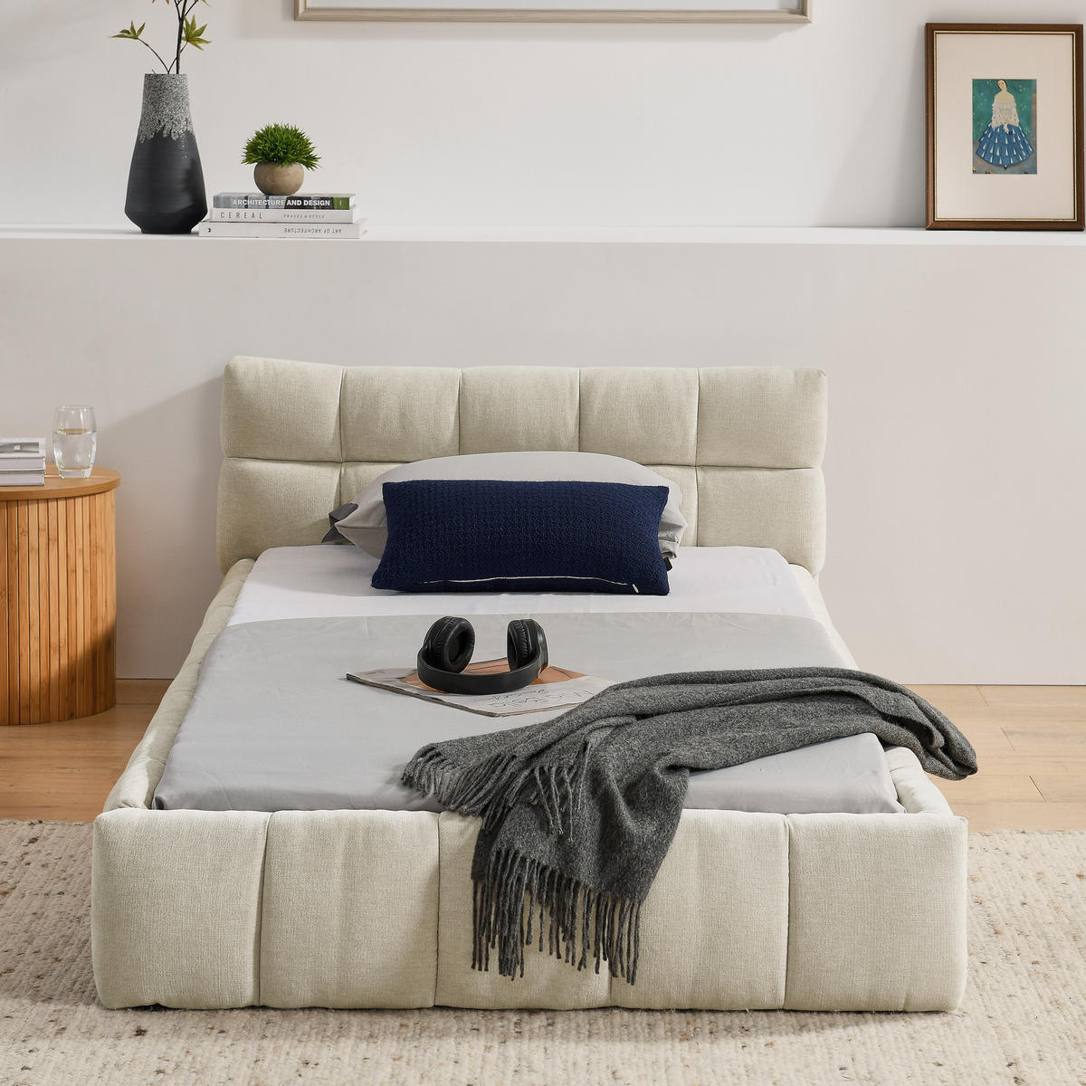 KINDERBETT 90x200 cm Chenille beige - Beige, Kunststoff (90/200cm) - Fortuna Lai