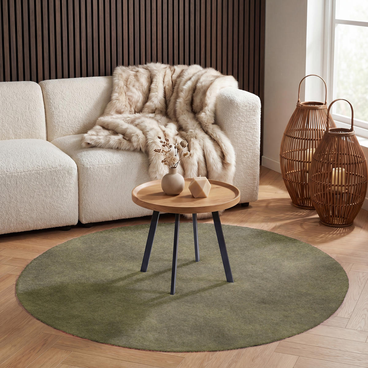 KOBERCE - Textúra - abstraktná - zelená - 120x120 cm - olivovozelená, textil/plast (120/0.4cm) - OnlyWow
