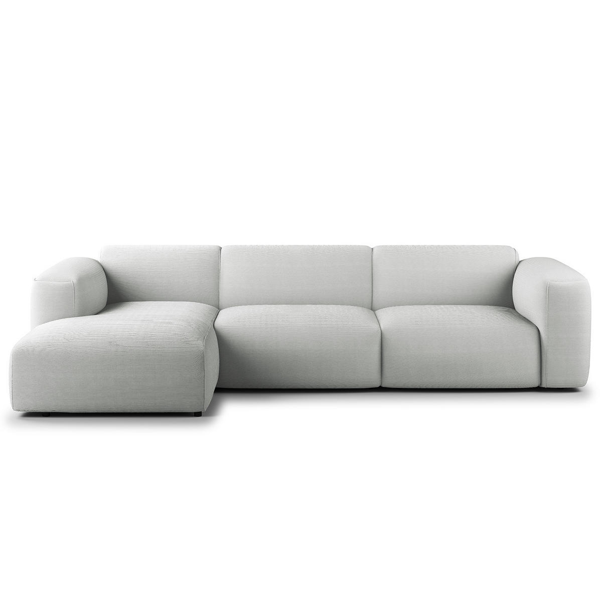 3-SITZER ECKSOFA mit Longchair - Schwarz/Grau, Kunststoff/Textil (284/173cm) - home24