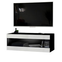 HÄNGEBOARD TV TIVOLI RTV2 Offener Raum Schwarz + Weiß - Schwarz/Weiß, Glas/Holzwerkstoff (100/36/35cm) - Komodee