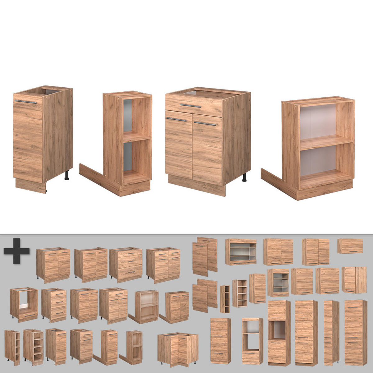 Honigeiche, Holzwerkstoff (90/82/60cm) - Vicco