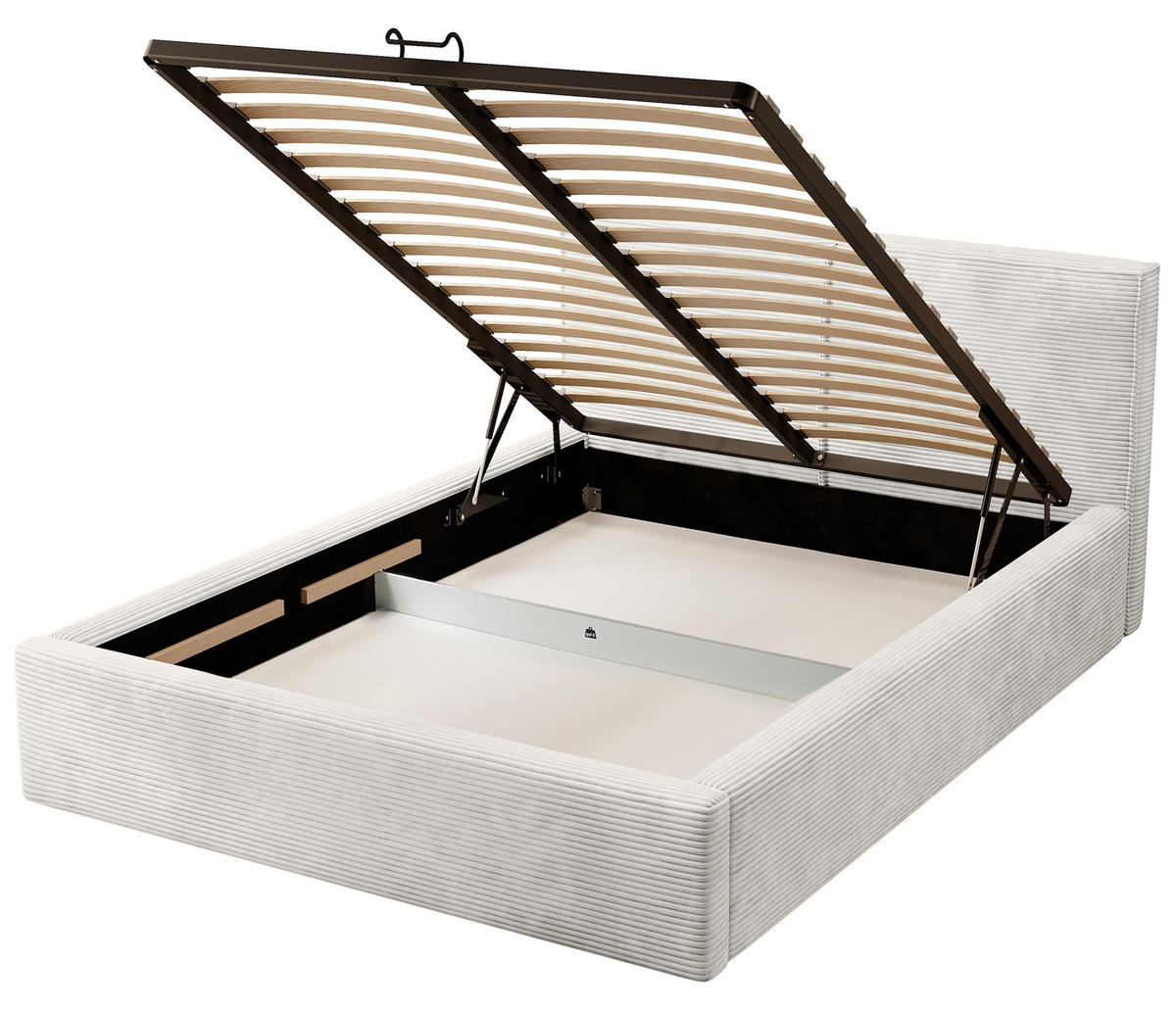 POLSTERBETT Farese Grau-beige Cordbezug 160 cm - Greige, Textil (160/200cm) - Selsey