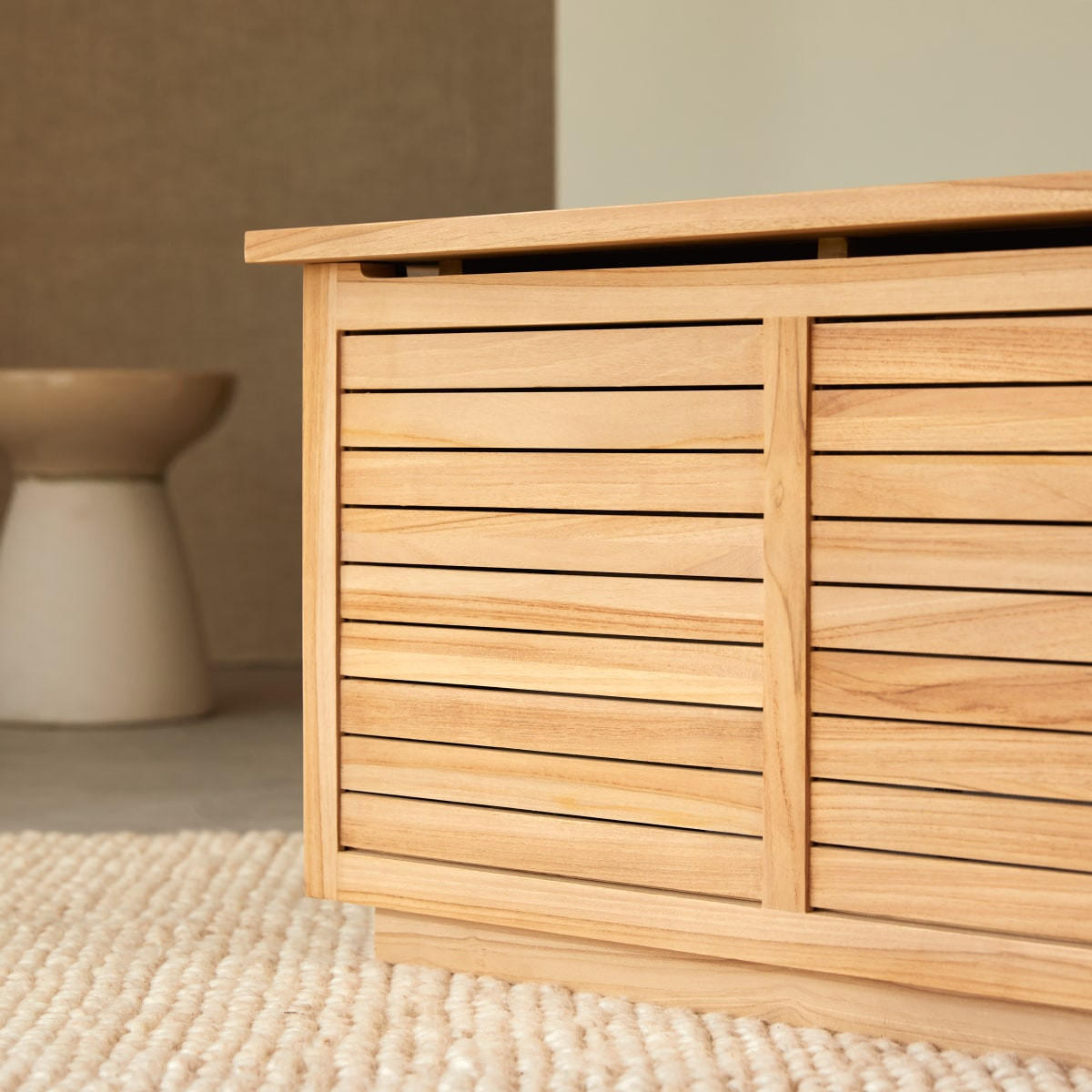 TRUHE Suzette Hellbraun aus Teak - Hellbraun, Holz (80/45/40cm) - Tikamoon