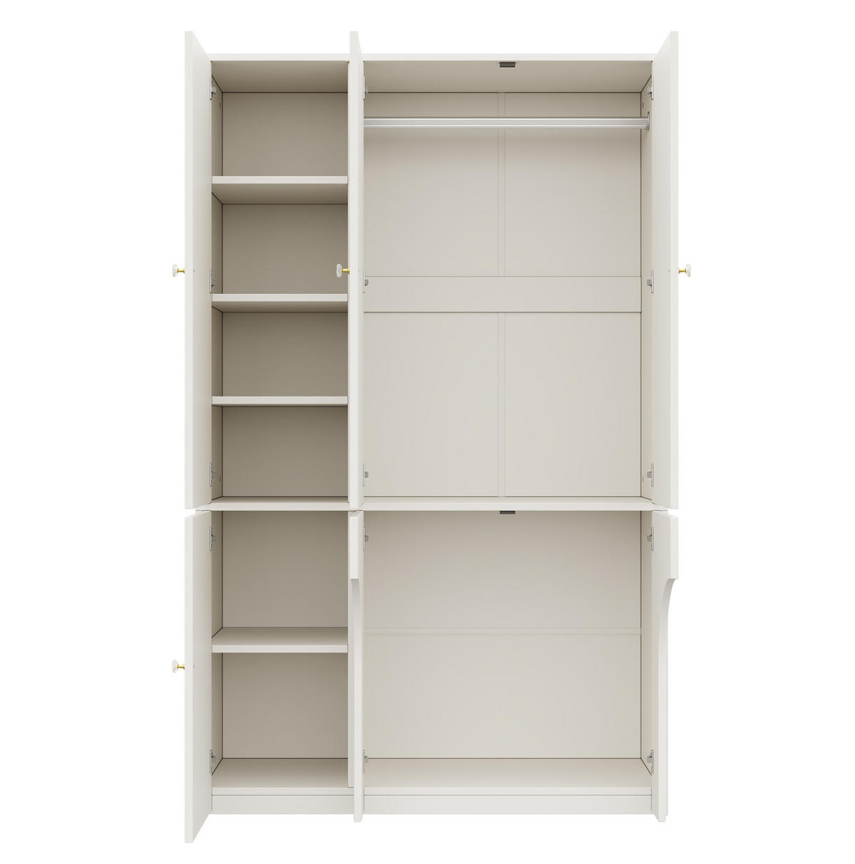 ŠATNÍ skříň z MDF 120x50x200 cm bílá s tyčí na oděvy a prostorem pro mazlíčka - bílá, kompozitní dřevo (120/200/50cm) - Modfu