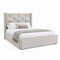 POLSTERBETT mit Bettkasten 90x200 cm Baumwolle Light Grey - Hellgrau, Metall (90/200cm) - Meubliv